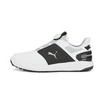 PUMA Men's Ignite Elevate DISC Golf Shoe, White Black Silver, 9.5 UK