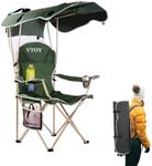 VTOY(50”Hx36”W lawn chairs，camping Chair with Canopy Foldable W/Sun Shade for for Beach Camping Folding Outdoor Fishing/Sports|with two cup holder and storage bag