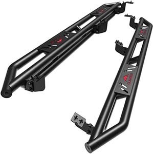 Clamber Running Board for 2005-2021 Tacoma Double Cab with 4 Full-Size Doors, Solid Three-Tube Style for Safe and Easy Access, Textured Black, Nerf Bars, Heavy-Duty Side Step, Truck Armor Board