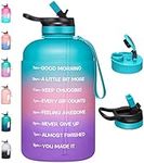 HydroPal 2.2 Litre Water Bottle with Time Markings to Drink Half Gallon Motivational Water Bottle with Straw and Handle Large BPA Free Water Jug for Sports Gym Fitness