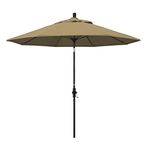 California Umbrella GSCUF908117-F72 9' Round Aluminum Pole Fiberglass Rib Market Patio Umbrella, Bronze, Straw