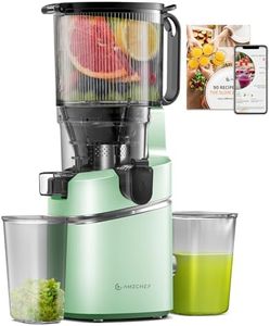 AMZCHEF Cold Press Juicer, 5.3" Self-Feeding Juicer Machines for Whole vegetable & fruit, Masticating Juicers Easy to Clean, High Juice Yield, Large Auger, Triple Strainers, Green