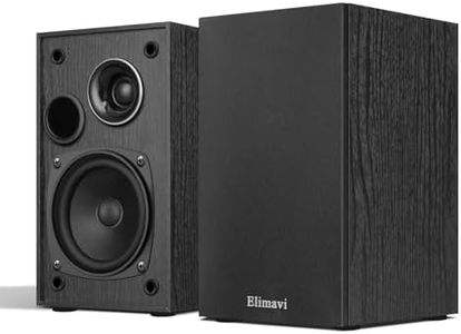 Elimavi Passive Bookshelf Speakers, 2-Way Design with 4" Woofer & 1" Silk Horn Tweeter, 60Hz Bass, Ideal for Home, Office & Theater, Black (Requires Amplifier or Receiver to Operate)
