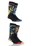 SockShop Mens 4 Pair Marvel X-Men Wolverine, Beast, Cyclops and Colossus Cotton Socks 11-13 Multi