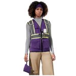 High Visibility Safety Vest for Women with Pockets -Reflective Vest Women in Purple - Sizes S-XXL - Construction Hi Vis Vest Women