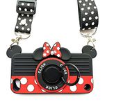 for iPod Touch 7 Case Touch 6 Case Touch 5 Case with Lanyard Ring 3D Cute Minnie Soft Silicone Cartoon Camera Design Best Gift for Women (4in)