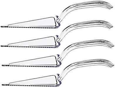 Plasticpro Disposable Plastic Cake Cutter Durable Heavy Duty Premium Serving Utensils Clear Pack of 4