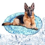 PetaHouse (Ocean Blue Color) Pet Cooling Mats | Washable, Reusable & Breathable Ice Cooling Blanket | Non-Toxic Pet Sleeping Pad Bed for Pet| Size - l|60cm