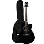 Yamaha FS80C 25 Incheses sprucewood The Ultimate Concert Body Cutaway Acoustic Guitar (Black) With Bajaao Gig-Bag