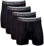 Bamboo Sports Mens Bamboo Boxer Briefs Underwear - Soft & Comfortable Fit 4 inch inseam