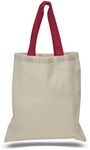 Set of 15- Cheap Cotton Tote Bags with Color Handles