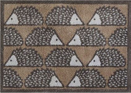 Turtle Mat Spike Hedgehog - Brown Scion Collection - Highly absorbent Indoor barrier mat with Multi-Grip backing 60x85cm