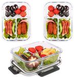 3 Compartment Glass Meal Prep Containers