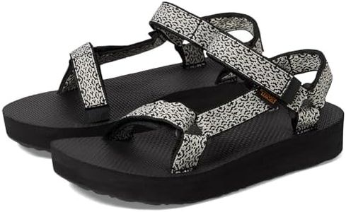 Teva Women's Ankle-Strap Wedge Sandal, Boho White/Black, 9