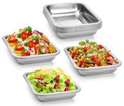 Yesland 8 Pack Breading Trays, Stainless Steel Serving Tray 10.4 x 7.7 x 1.75 Inch Large Deep Breading Pan Food Prep Trays for Breadcrumb Dishes, Schnitzel, Fish