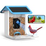 BROAIMX Smart Bird Feeder Camera, Free AI Forever, 1080P HD Camera Auto Capture Bird Videos & Solar Panel, App Notify When Birds Detected, Bird House with Built-in Two-Way Microphone