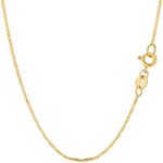 Jewelry Affairs 10k Yellow Real Gold Mariner Link Chain Necklace, 1.2mm, 18"