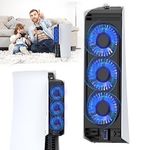 QYCHHJ Cooling Fan for PS5 Cooler Fan for PS5 Accessories with LED Light and 3.0 USB Ports Fan Cooling Fan Compatible with PS5 host digital version or CD version