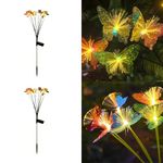 hardoll Solar Decorative Fibre Butterfly Light Warm White Color LED Waterproof Outdoor Home Garden Pathway Lawn Driveway(Pack of 2)