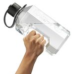 Alpha Designs | XXL Gym Water Bottle 2L | 2.4 Litre / 2400ml Large Jug | BPA Free & Leakproof Keg | Clear
