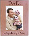 CustomGiftsNow DAD: A Daughter's First Love - Wood Picture Frame - Fit's 5x7 Inch Picture for Father's or Christmas for dad, Father (Vertical)