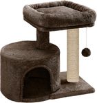 Furrlovers Cat Tree with Scratching Post, Condo and Toy Ball, 19 Inch x 12 Inch x 18 Inch (Brown - FURR-16)