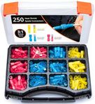 Wirefy 250 PCS Heat Shrink Spade Connector Kit - Male and Female Spade Wire Connectors - Quick Disconnect Electrical Terminals - 22-10 Gauge