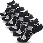 Lavencious Cushioned Low Cut Sport Ankle Athletic Socks for Men, 6 Pairs, Size 7-13, Black