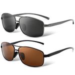 SUNGAIT Ultra Lightweight Rectangular Polarized Sunglasses Man UV400 Protection