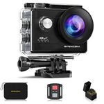 Apexcam 4K Action Camera 20MP 40M Waterproof Sports Camera for Vlog With Ultra HD 170°Wide-Angle 2.4G Remote Control 2 Rechargeable Batteries 2.0'' LCD Screen and Accessories Kit