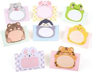 cobee Cute Animal Sticky Notes, 8 Pack Kawaii Animal Self-Stick Notes Cartoon Markers Flags Cute Shapes Self-Stick Memo Pads Students Home Office Roommates Gifts Tab Supplies 160 Sheets