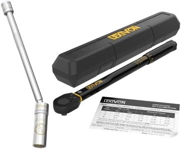 LEXIVON 5/8" Swivel Magnetic Spark Plug Socket, 3/8" Drive x 10" Total Length Cr-v Steel + 3/8-Inch Drive Click Torque Wrench 10~80 Ft-Lb/13.6~108.5 Nm