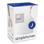 simplehuman Code J Custom Fit Trash Can Liner, 3 refill packs (60 Count), 30-45 Liter / 8-12 Gallon