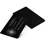 50 Pieces Metal Business Cards Impressive Blank Laser Engraved Aluminum Alloy Thickness Black Metal Card Engraved Blank Business Cards for DIY Gift Lable Tag Cards