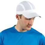 TrailHeads Performance Mens Running Hat - Lightweight, Quick Dry Workout Hats for Men - Athletic Sports Cap for Tennis, Gym - White