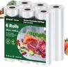 amxus Vacuum Sealer Bags, 6Rolls 28CM*6M Vacuum Seal Bags for Food Saver, Seal a Meal, Weston, Commercial Grade, BPA Free, Heavy Duty, Great for Portion Control & Food Storage