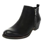 LONDON FOG Women's Tina Ankle Bootie, Black Smoothe, 10