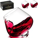 FAHIMEH Rum Glasses, Rotating Whisky Cognac Whiskey Glasses, Stemless Wobble Glasses, Tasting Wine Glass, Crystal Tumbler, Liqueur Glasses, Gin Glass, Personalised Men's Gifts, Set of 2, 200 ml