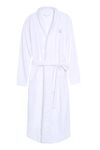 Crescentt Luxury Men's Turkish Cotton Non-Pilling Terry Bathrobe - Fast-Drying, Plush Towel Robe (Men's White Shawl - XL/2XL)
