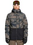 Quiksilver Snow Jacket Mission Printed Block JK Men Brown L