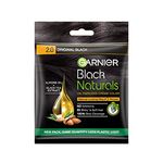 Garnier, Hair Colouring Crème, 100% Grey Coverage, Softening and Increased Shine, Black Naturals, 2.0 Original Black, 20g + 20ml