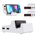 eXtremeRate AiryDocky DIY Kit White Replacement Case for Nintendo Switch Dock, Redesigned Portable Mini Dock Shell Cover for Nintendo Switch OLED - Shells Only, Dock & Circuit Board Chip NOT Included