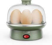 Macook Egg Cooker, 7 Egg Capacity Electric Egg Boiler, Quick Boiling, Auto-Off, 350W, Green - Includes Measuring Cup, Stickers & Removable Tray (Green)