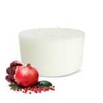 EKAM Black Tea and Pomegranate Scented 3 Wick Refill Candle| Ideal for Home Decor & Gifting| Lead-Free Wick| Smokeless| Sootless| 35 Hours Burn time|256 g
