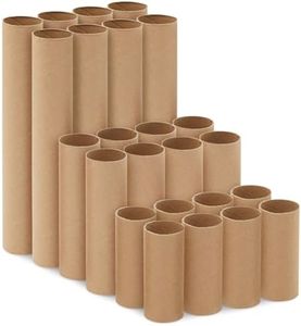 24 Brown Empty Paper Towel Rolls, 3 Size Cardboard Tubes for Crafts, DIY Art Projects (4, 6, and 10 Inches)