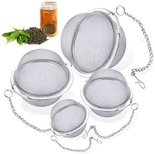 Infusor de Té Bolas Infusoras para Té 4 Piezas Infusor te de Acero Inoxidable Filtros de Té con Cadena Infusor de té suelto Coladores de té para Té de Hojas Sueltas, Especias y Condimentos