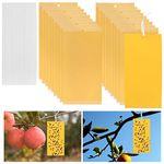 Dual-sided Fly Trap Sticky, 25Pcs Plant Fly Catcher, Board Fruit Fly Traps Sticker Insect Gnat Traps, Yellow Fly Stickers for Mosquitos, Flying Aphid, Whiteflies, Fruit Flies, Fungus Gnat and Vermin