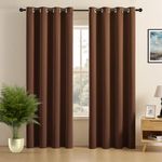 HEXATIC Solid 90% Blackout Curtains 7 Feet Long for Room Darkening and Thermal Insulated Made Up from 250gsm Polyester Fabric Set of 2 (Mocha Brown, 9 FEET - Long Door)