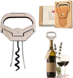 KERHAND 3 in 1 Ah So Two Prong Wine Opener & Cork Remover,It Can Remove The Older and Fragile Wine Corks so Easy for Connoisseurs to Uncork (Sleek)