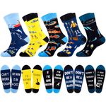 Moyel 5 Pack Fishing Gifts for Men Fun Fishing Socks Funny Socks for Men Funky Novelty Socks for Men Fishing Accessories Gift Ideas for Dad Mens Gifts for Christmas